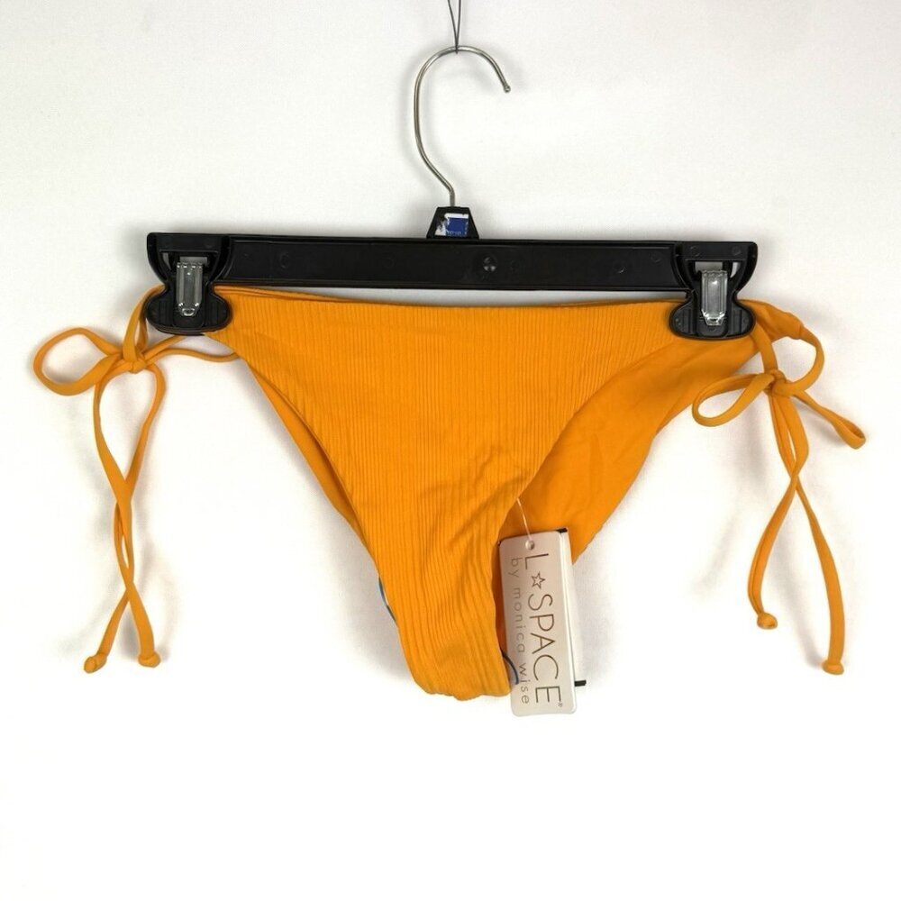 L Space Women’s Lily Orange Side Tie Bikini Bottom Size M